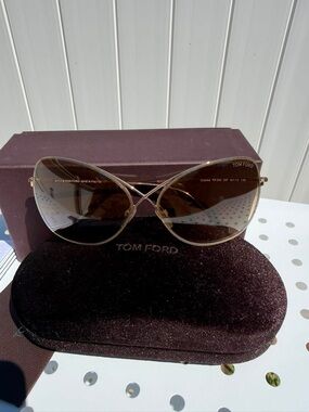 Tom Ford Women's Collette Brown Gradient Aviator Sunglasses NEW